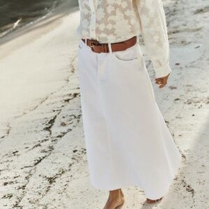 NWT ZARA DENIM MIDI CAPE SKIRT